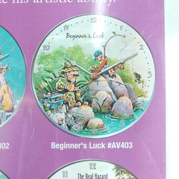 Gary Patterson Creator of Smiles Wall Clock Beginner's Luck Fishing Theme #AV403 - Picture 6 of 7